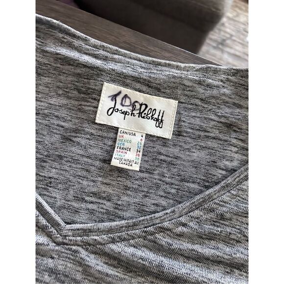 Joseph Ribkoff Layered 3/4 Sleeve V-Neck Tunic Top Silver Marled Gray Size 4 - Picture 11 of 12